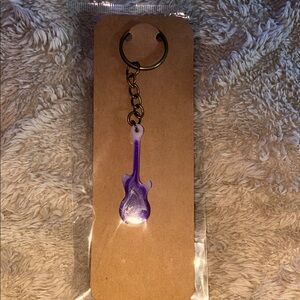 Purple Guitar Keychain